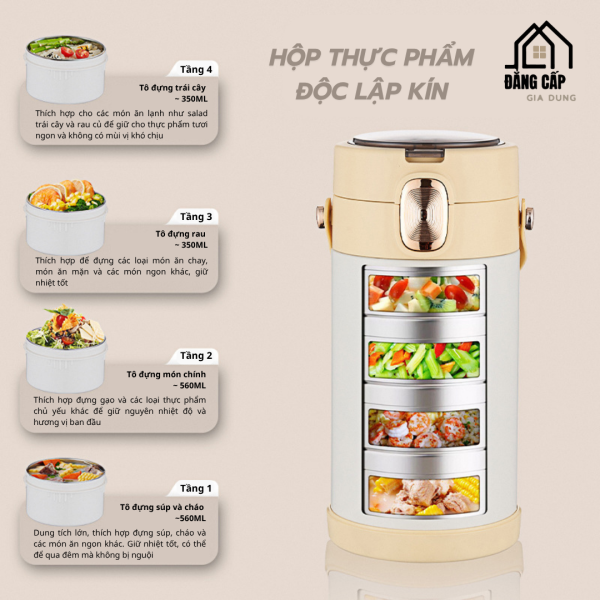 HỘP CƠM ĐỰNG THỰC PHẨM ĐỘC LẬP GIỮ NHIỆT - Hình ảnh 4