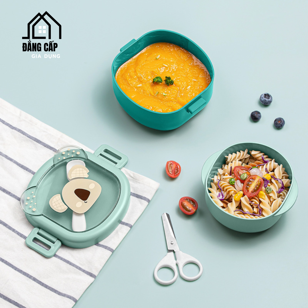 Top Hộp Đựng Cơm Giữ Nhiệt Cho Bé An Toàn, Dễ Thương Nhất 2025 Bộ hộp đựng cơm giữ nhiệt thiết kế ngộ nghĩnh cho bé