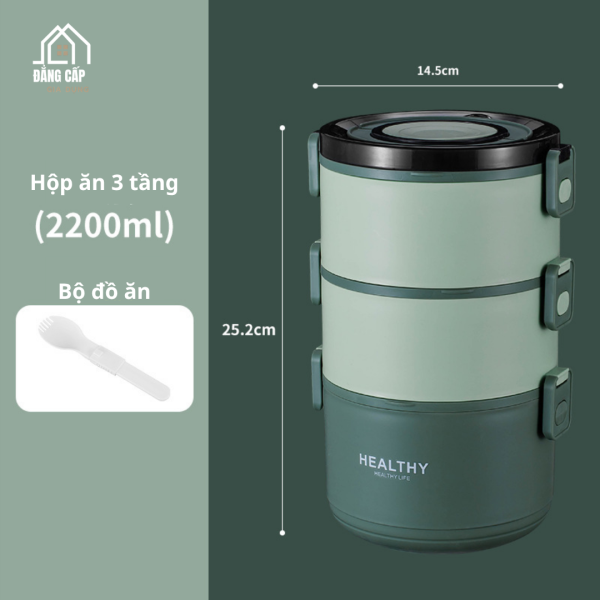 HỘP CƠM GIỮ NHIỆT 3 TẦNG HEALTHY FOR LIFE SIÊU TIỆN ÍCH - Hình ảnh 2