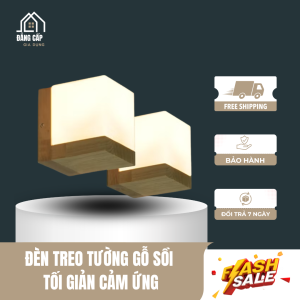 Đèn treo tường gỗ sồi tối giản cảm ứng